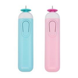 2PCS Electric Quilling Pen, Electric Slotted Tool Electric Quilling Pen Automated Paper Volume, Curling Pen for Paper Rolling Crafts General Quilling Paper Strips and Wider Paper Strips (Blue&Pink)