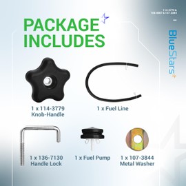BlueStars 114-3779 Handle Knob 108-4887 Handle Lock 107-3844 Washer - Compatible with Toro 621 721 R E QZR QZE CCR 6053 Snowblower 21" Power Clear 24" Snow Master Snow Blower w/Fuel Line Primer Bulb