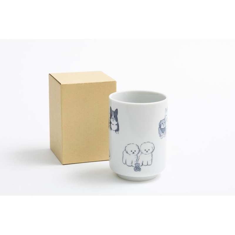 Manekineko-Ai Japanese green tea cup Dog Yunomi Made in Japan