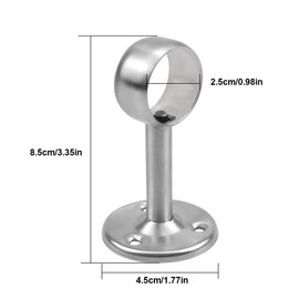 HQdeal 2 Pieces Stainless Steel Round Tube Bracket, Rods Flange Set, Wardrobe Rod Holder, Clothes Rail, Rod Holder, Tie Rod End Bracket with Screws (25 mm)