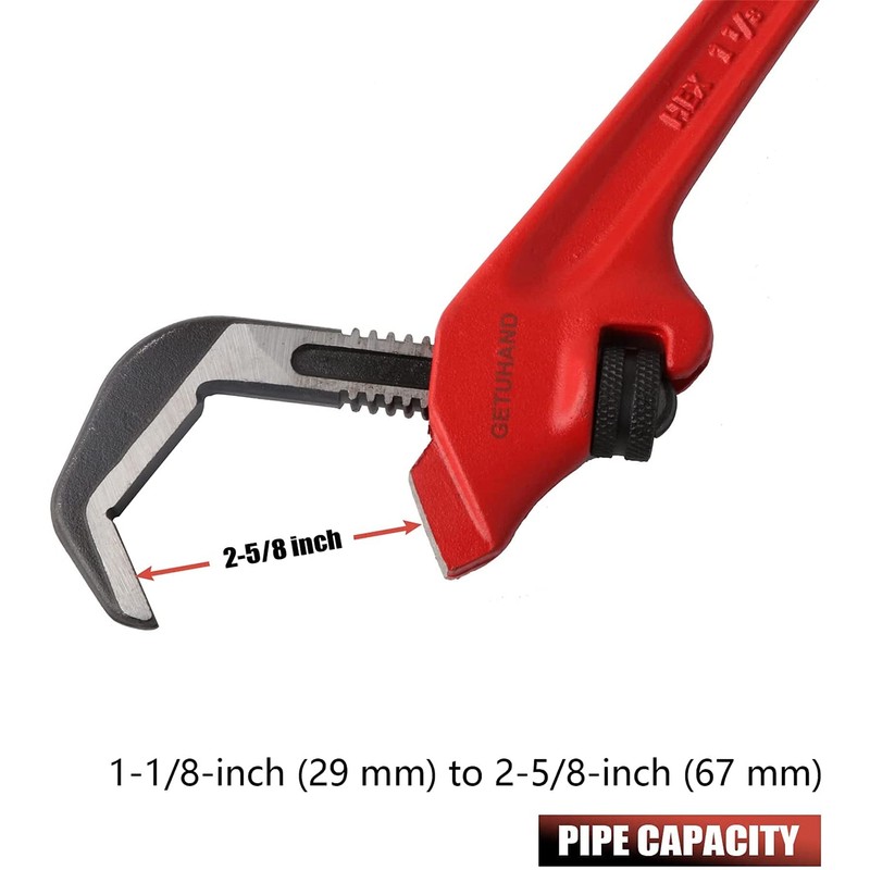 Jadeshay Offset Hex Wrench,9.5 in Offset Pipe Wrench Adjustable Hex