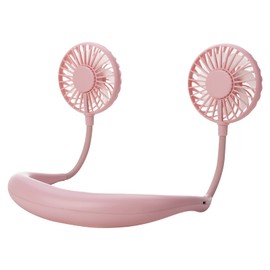 ANYPOWK Portable Neck Fan, USB Rechargeable Fan with 3 Speeds Adjustable, Neck Fans Portable Rechargable Prime with LED Lights - Pink