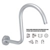 Shower Arm S Shape Gooseneck Stainless Steel Shower Head Extension