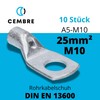 Cembre A5-M10 Pipe Cable Lug 25 mm² M10 Uninsulated Tin-Plated