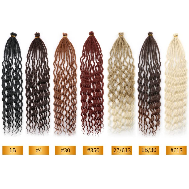 24 Inch Curly Ended Dreadlock Extensions Handmade Synthetic Dreads SE