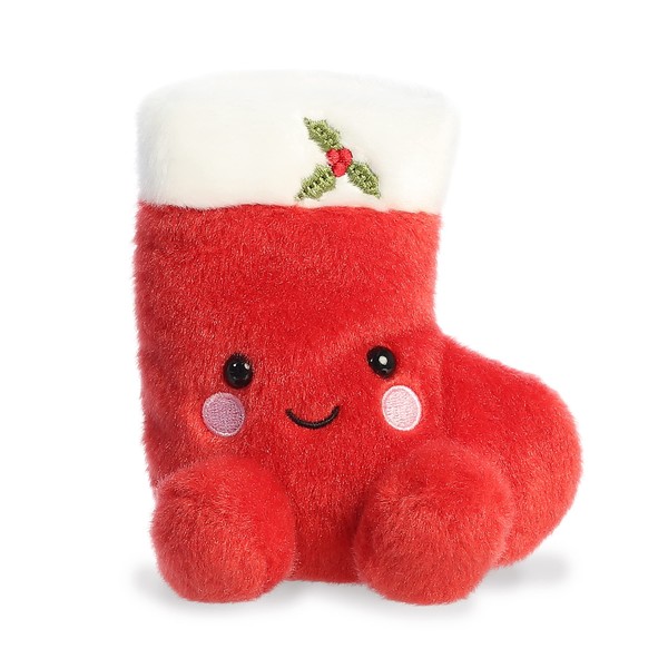 Aurora® Adorable Palm Pals™ Holly Stocking Stuffed Animal - Pocket-Sized Fun - On-The-Go Play - Red 5 Inches