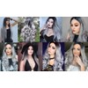 RainaHair Silver Grey Long Straight Lace Front Wigs with Dark