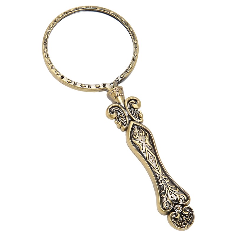 3X Retro Magnifying Glass Handheld Portable Exquisite Magnifying Glass for
