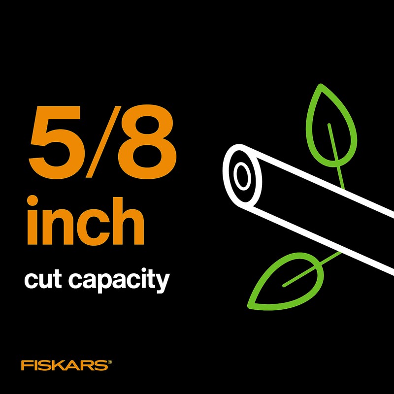 Fiskars Bypass Pruning Shears, Branch Cutter with 5/8" Cut Capacity,