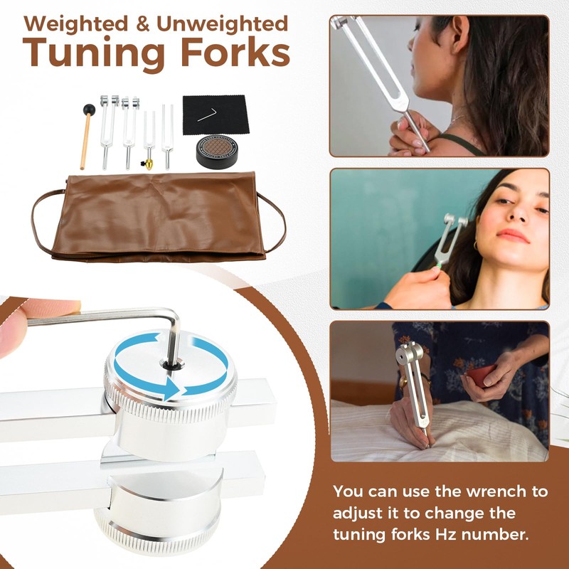 Resonance Tuning Forks 128Hz, 136.1Hz, 256Hz, 384Hz Weighted & Unweighted