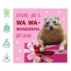 Cute Hyrax Birthday Card - "Wishing You a Wa Wa-Wonderful
