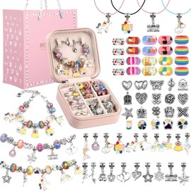 VASA NAMA 68 PCS Kit para Hacer Pulseras, Cuentas Kits de Fabricación de Joyas, Cuentas para Pulseras con caja de regalo y bolsa para Pulseras DIY Manualidades, ideal para regalo