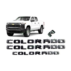 Overlay New Emblem 3D Letter Side Door Rear Tailgate Badge Nameplate Compatible with 2023-2024 Colorado Set (Glossy Black)