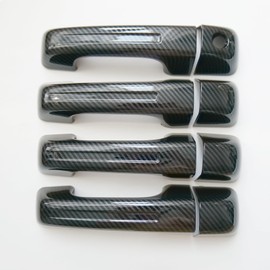 ZiWen Door Handle Cover Trim for Dodge Ram 1500 2019 2020 2021 2022 2023 2024 (No Keyless Holes, Carbon Fiber Print)