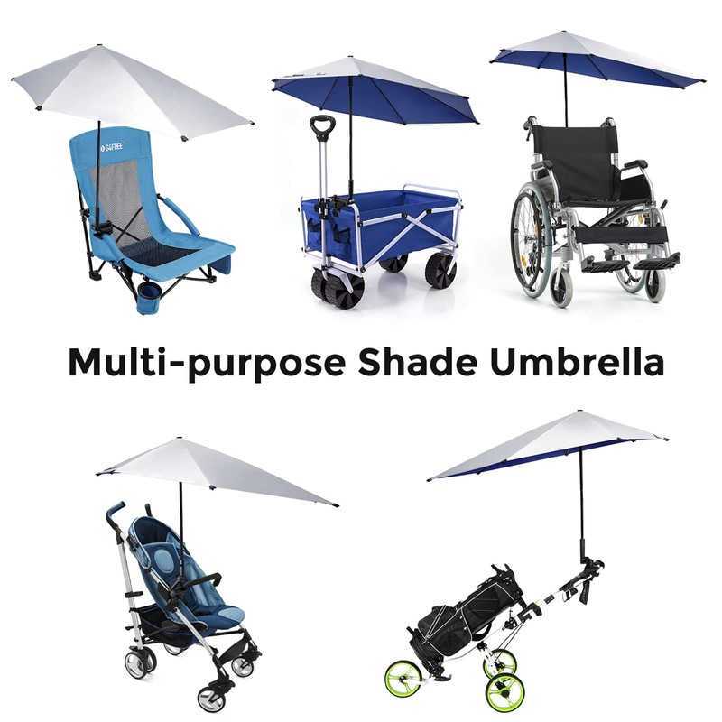 G4Free UPF 50+ Adjustable Beach Umbrella XL with Universal Clamp