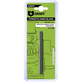 Planer Blade 82 mm TCT GRAFF, Professional Wood Replacement Blade for Electric Planer. Real Carbide Reversible Blade for Hand Planing of Common Power Tool Brands (1 Piece, 35°)