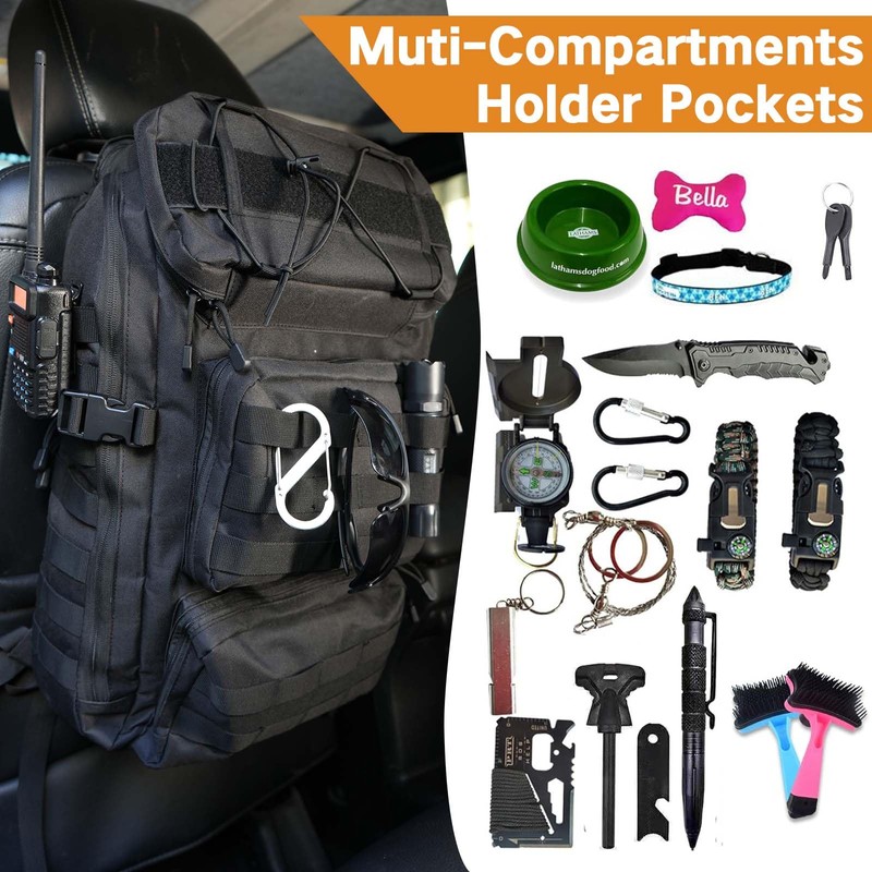 Universal Tactical Vehicle Back Seat Organizer Tactical Backpack with Multi-Pockets