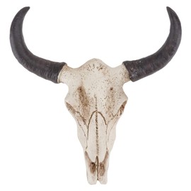 Luxshiny Cow Skull Wall Hanging Decor - Realistic Statue Skeleton Animal Head Ornament, Resin Bull Head Skull Wall Hanging Art Home Wall Decor