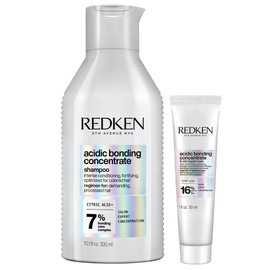 REDKEN- Shampoo Acidic Bonding Concentrate de Redken 300ml + Mascarilla travel size de regalo| Shampoo y mascarilla de reparación máxima en 5 minutos | Repara 1 año de daño en 5 minutos y proporciona hidratación profunda
