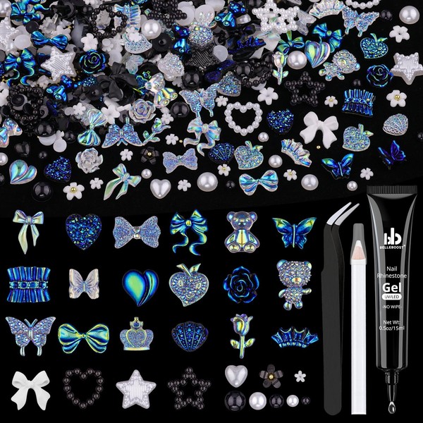 120 Pcs Kawaii 3D Nail Charms with Nail Charm Glue