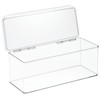 iDesign Plastic Stackable Hinged-Lid Storage Box for Kitchen, Bathroom, or