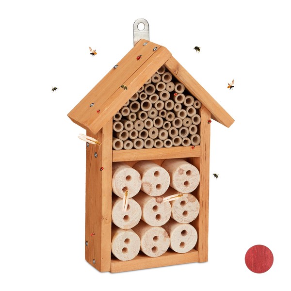 Relaxdays Insect Hotel Assembly Kit, Shelter for Bugs, Bees & Lacewings, Build Your Own, 26 x 16 x 6 cm, Yellow, 10027819_48