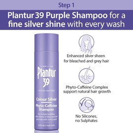 Plantur 39 Purple Shampoo and Conditioner Set | Enhanced Silver Sheen for Bleached and Grey Hair | Prevents and Reduces Hair Loss and Supports Hair Growth | 1x Shampoo 250ml | 2x Conditioner 150ml
