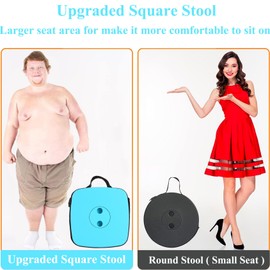 Fishboy Upgraded Square Collapsible Stool for Adults,Portable Retractable Folding Telescoping Foldable Camping Stool Holds 400lbs for Outdoor Fishing Hiking Gardening Travel BBQ