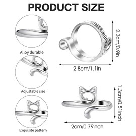 4 Pack Adjustable Knitting Rings Crochet Finger Loop Yarn Guide Holder Weaving Hook Braided Open Thimble for DIY Craft Accessories Women Mother Grandma Thanksgiving Presents