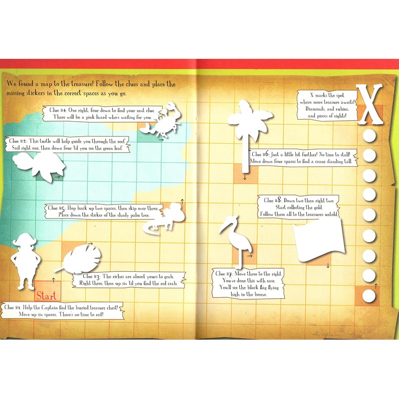 Flowerpot Press Stick-to Learning - Treasure Hunt - Sticker Book