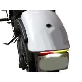 Bikelitez Fender eliminator fits Kawasaki 650 Vulcan 2015-2022 STD version Integrated lightbar CLEAR Lens, motorcycle license plate mount with tag light