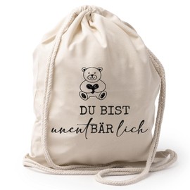 AMBERGER DESIGN by A&M Osterhage amd Turnbeutel Motiv du bist einfach unentBÄRlich Vatertag Geschenkidee - lustiges Geschenk Papa, Opa, Bruder