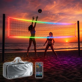 LED Volleyball Net for Outdoor Night Games – Portable Light-Up Net with Remote Control for Beach & Backyard Play