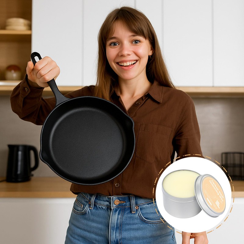 Threlaco 3 Pack 6 oz Cast Iron and Carbon Steel