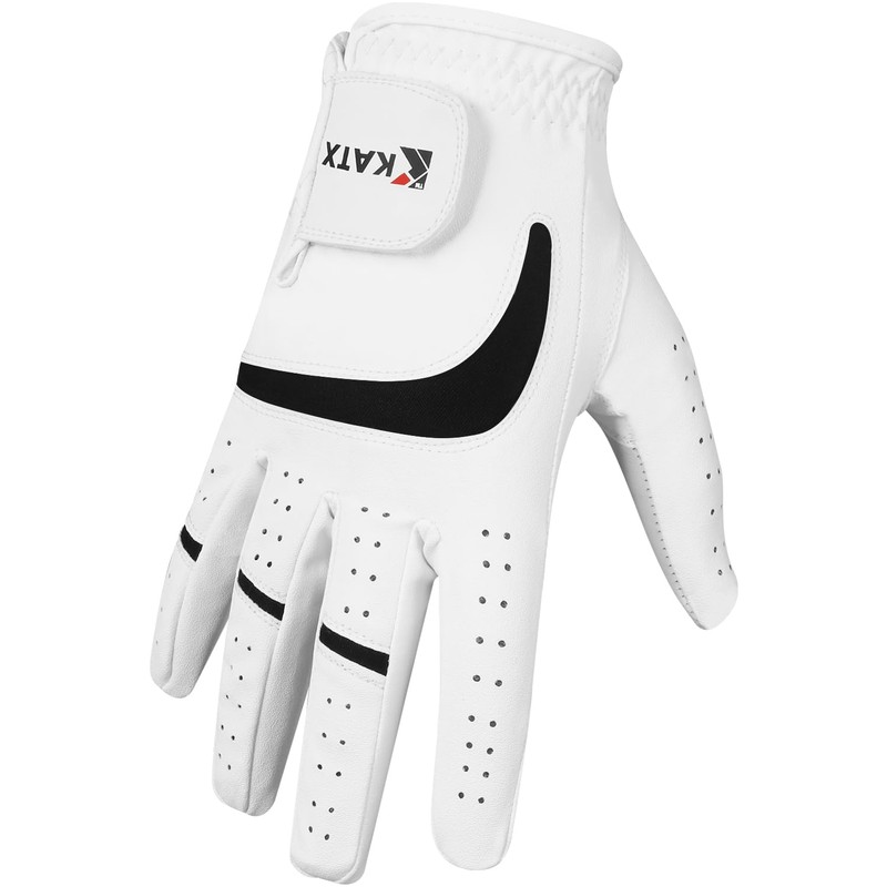 Katx Men's Full Finger Golf Glove Durable Premium Leather Left