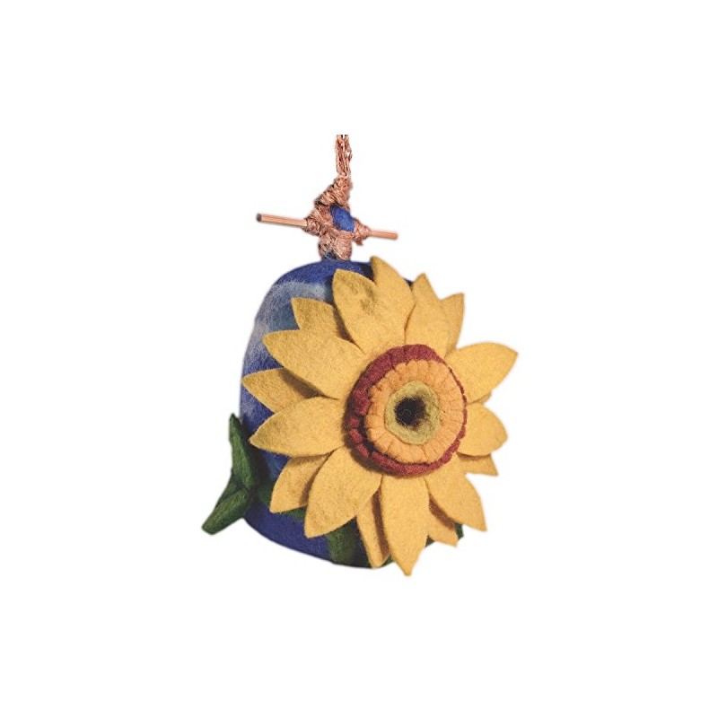 Global Crafts Wild Woolies Felt Birdhouse - Sunflower