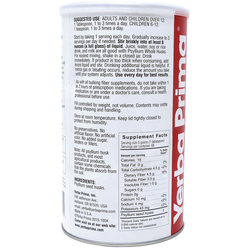 Yerba Prima Yerba Prima Psyllium Husk Colon Cleanser 12 Ounce