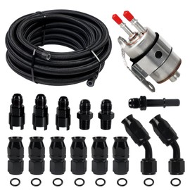Htostar Racing LS Swap EFI Fuel Injection Hose Line Fitting Kit with 6AN 3/8", PTFE EFI Fuel Hose Kit and 58 PSI Fuel Filter Regulator Return Fuel Rail Adpater