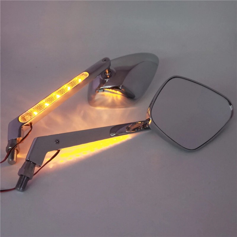 HONGK Diamond LED Turn Signal Integrate Mirrors all Year Harley