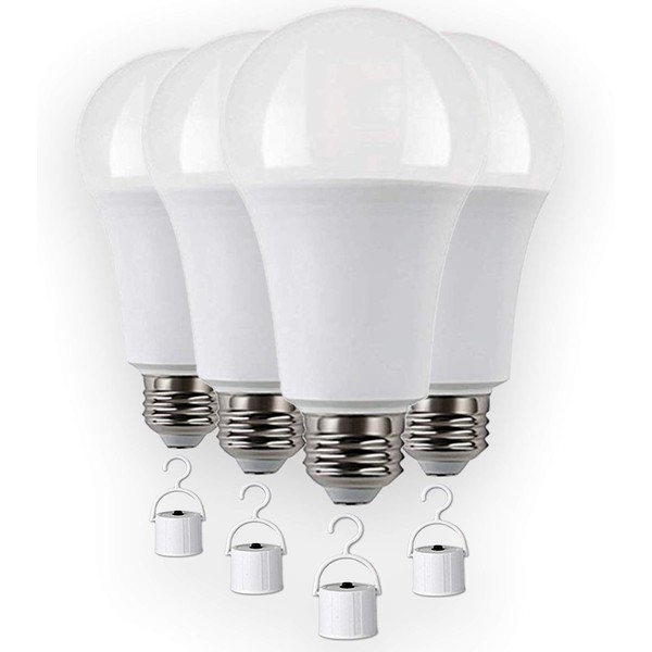 Laborate Lighting 9-Watt Warm White LED Emergency Light Bulb, 4 Count, 120V AC, 850 Lumens, Battery Backup, Long Lifespan