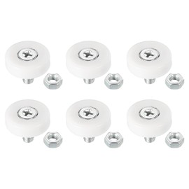 PATIKIL 22mm Drawer Casters, Pack of 6 Plastic Drawer Casters with Ball Bearings, Small Roller with Nuts for Replacement