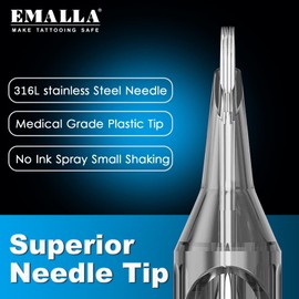 Emalla Cartridges - Pack of 100 Needles Cartridges Needles Mix Round Liner Shader Magnum 1003RL 1005RL 1007RL 1009RL 1207RS 1209RS 1207M1 1209M1 1207RM 1209RM