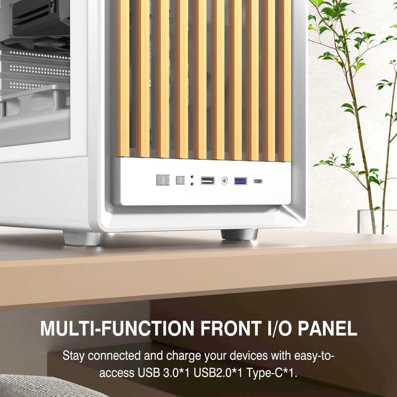 FOIFKIN M1 PC Case -Walnut Front pane Pre-Installed 4 PWM