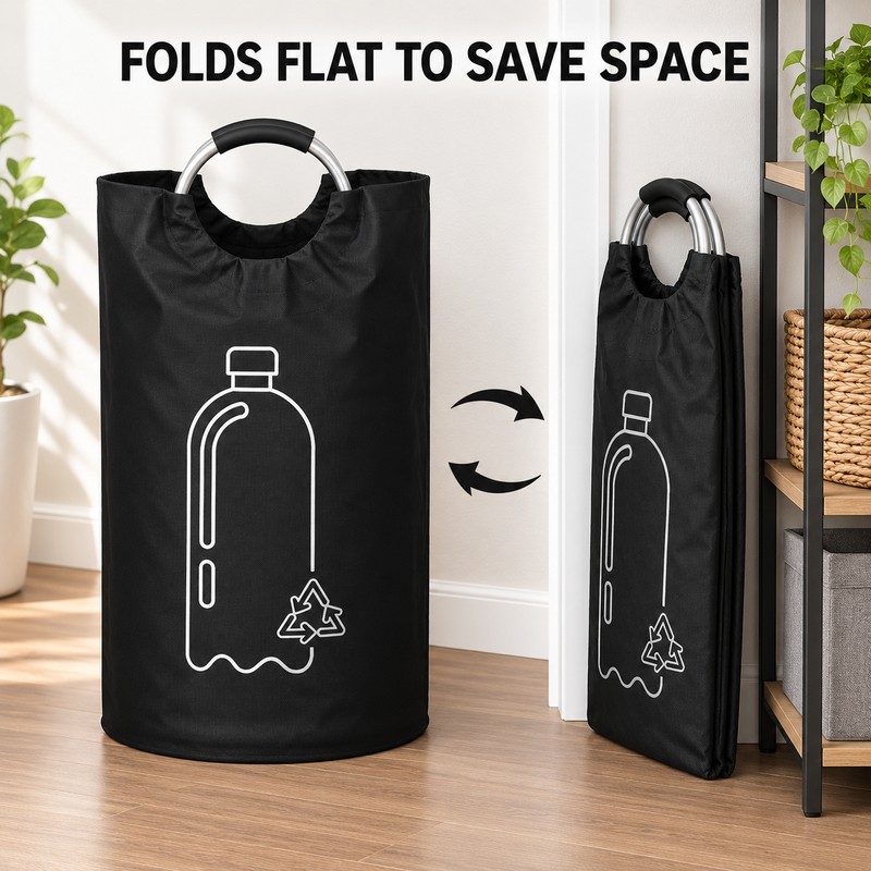 82L Recycling Bin for Empty Bottle Storage – Foldable Waterproof