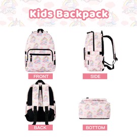 JOYHILL Kids Backpacks, Cute Lightweight Water Resistant Preschool Backpack, Adjustable Shoulder Straps for Boys Girls (Unicorn)