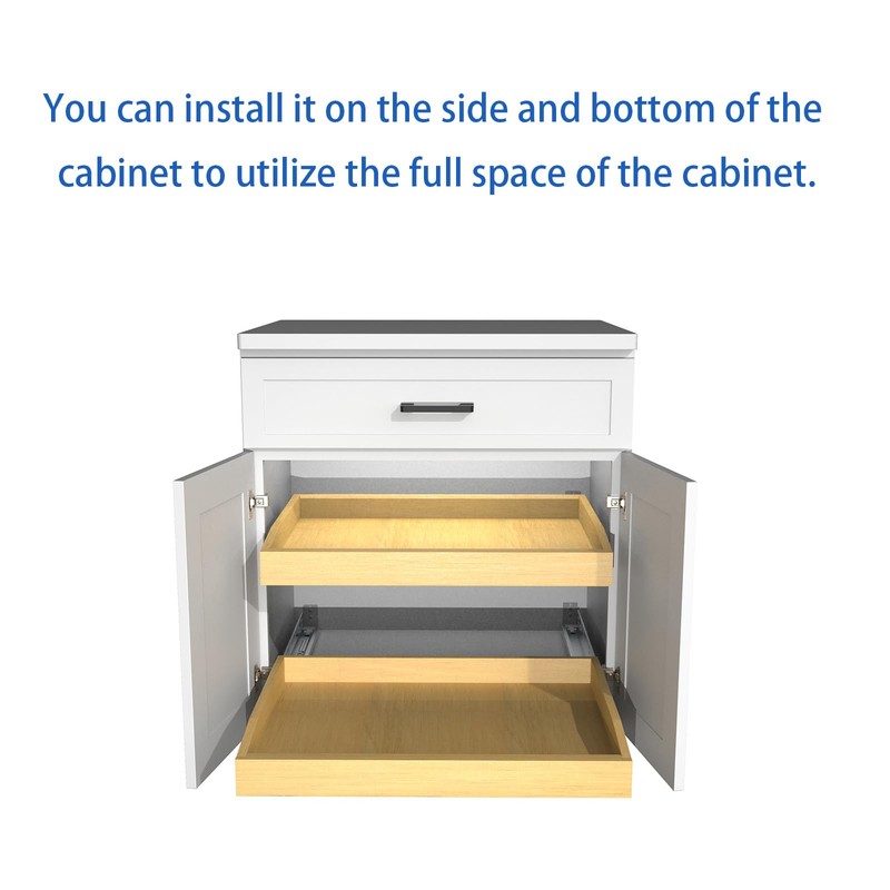Wooden Pull out Cabinet Organizer 15" W x 21" D