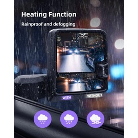 ANPART Tow Mirrors Driver and Passenger Side Towing Mirrors Pickup 2008-2013 for Chevy Silverado for GMC Sierra All Models Power Adjusted Heated LED Turn Signal Running Light Chrome Housing