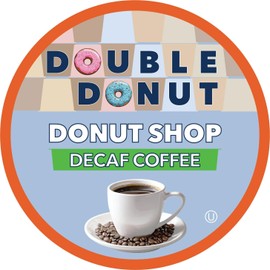 Double Donut Coffee Shop Decaf Coffee Pods Medium Roast Coffee, Decaffeinated Single-Serve Pods for Keurig K Cup Brewer Machines, 20 Count