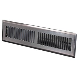 HVAC Premium 2 X 10 Victorian Floor Register Grille with Dampers Contempo Decorative Grate HVAC Vent Duct Cover Matte Black
