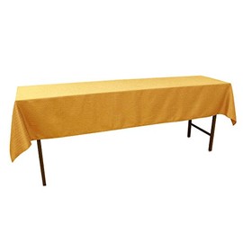 Cleib ヘリンボーン柄 撥水加工 会議用 テーブルクロス 約110x240cm イエロー FS006